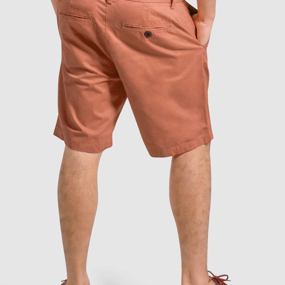 OLGYN Men’s Slim Fit Rust Chino Shorts - Picture 2 of 6